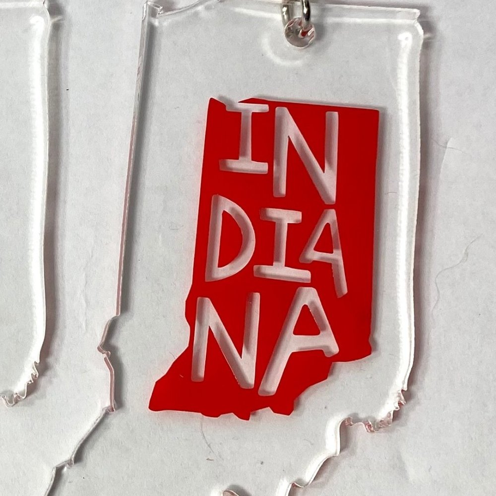 Indiana‎ keychain (red)
